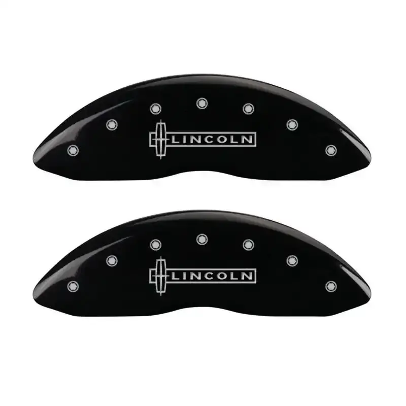 Mgp Engraved Caliper Covers For 2017 Lincoln Continental – Black Finish With Silver Star Logo 1