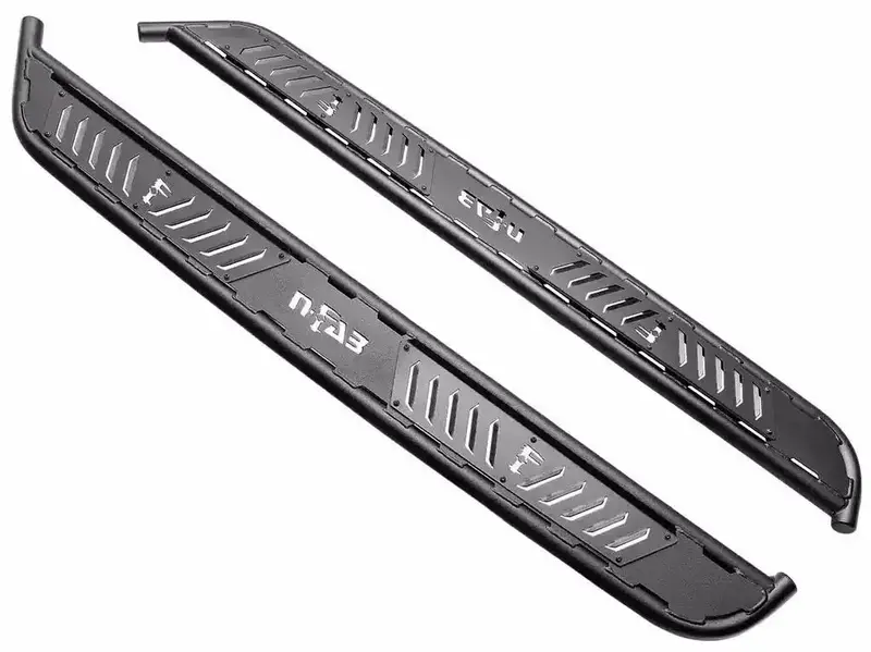 N-Fab Nbj184-Tx Textured Black Steel Running Boards – Roan Powder-Coated, Unlit, Extended Cab Compatible 1