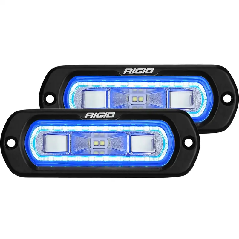 Rigid Industries Sr-L Series Off-Road Led Light Pod – 3-Wire Flush Mount With Blue Halo Ring 1