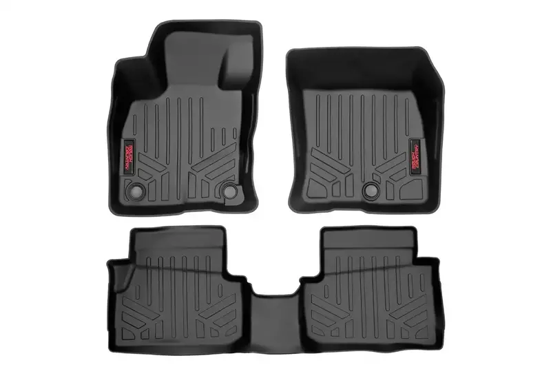 Rough Country Heavy-Duty Floor Mat Set – Front & Rear, 3-Piece All-Weather Protection 1